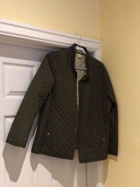 Sigrid Olsen Quilted Utility Jacket in Olive Green